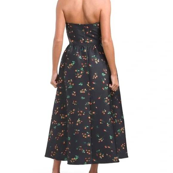SHOSHANNA’s Midnight Georgia Elegant Midnight Floral Halter Dress